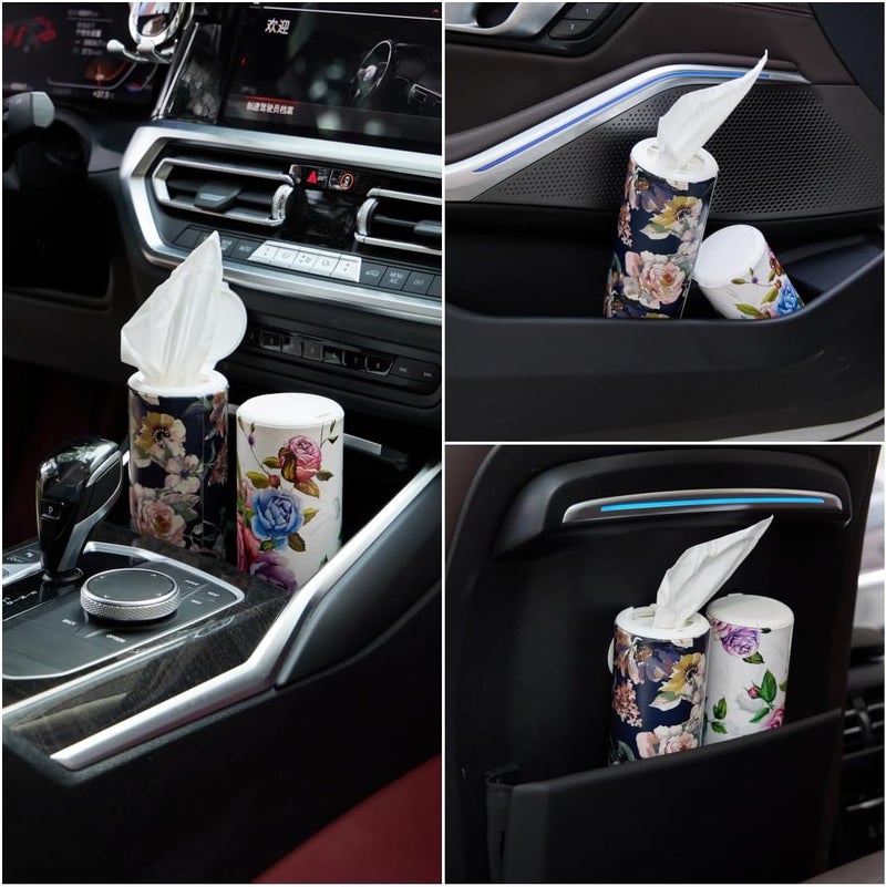 Maywill Car Tissues Cylinder Holder with Facial Tissue, Round Car Tissues Holder with Cap,Suitable for Car Cup Holder,Travel Tissue Tubes Box Container,Car Box Container(4 Pack, 200 Sheets) - Image 5